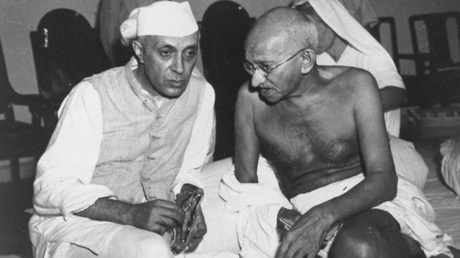 Jawarharlal Nehru and Mahatma Gandhi