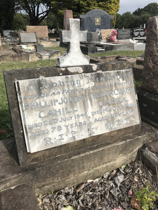 Grave of Teresa Claire Maloney and Phillip Joseph Cahill