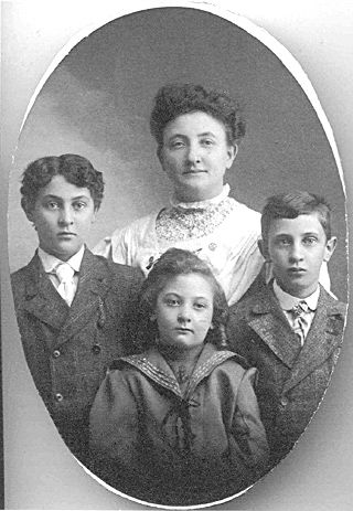 Widow Emma Halkett with her Children