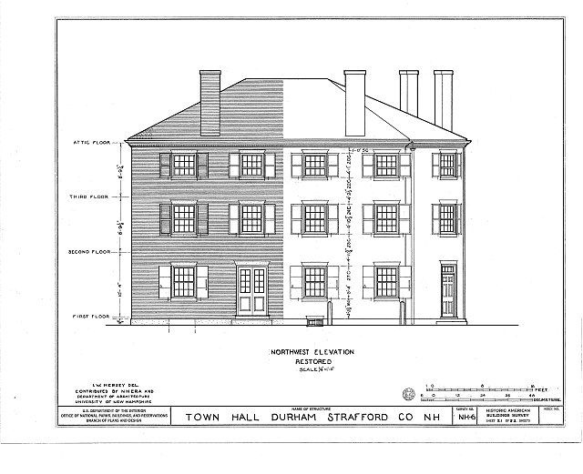 HABS NH,9DUR,2 (sheet 21 of 22) Town Hall, Newmarket...