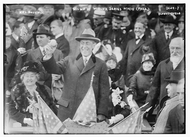 Mrs. Bolling, Wilson at World's Series, 10/9/15,...