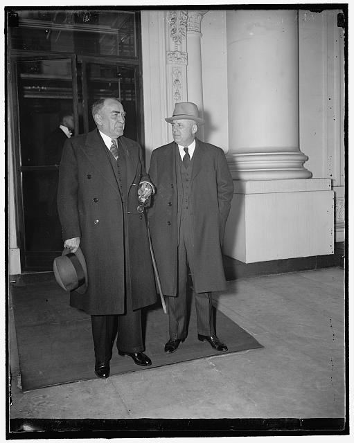 After White House sit-down strike conference. Washington,...