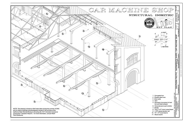 Car Machine Shop Structural Isometric - Southern Pacific,...