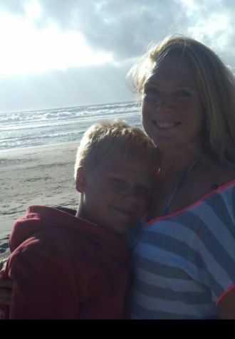 Cassie banister and son Kolton