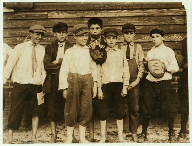 Night Work! Group of boys, all working in Massey Hosiery...