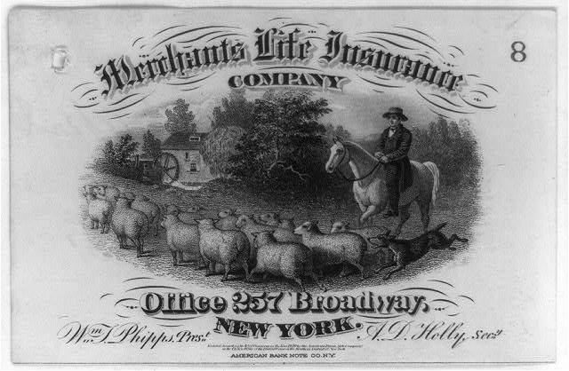 [Advertisement made for the Merchants Life Insurance Co....