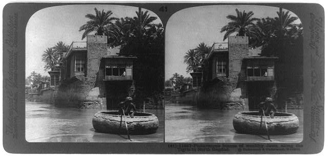 Picturesque homes of wealthy Jews, along the Tigris in...