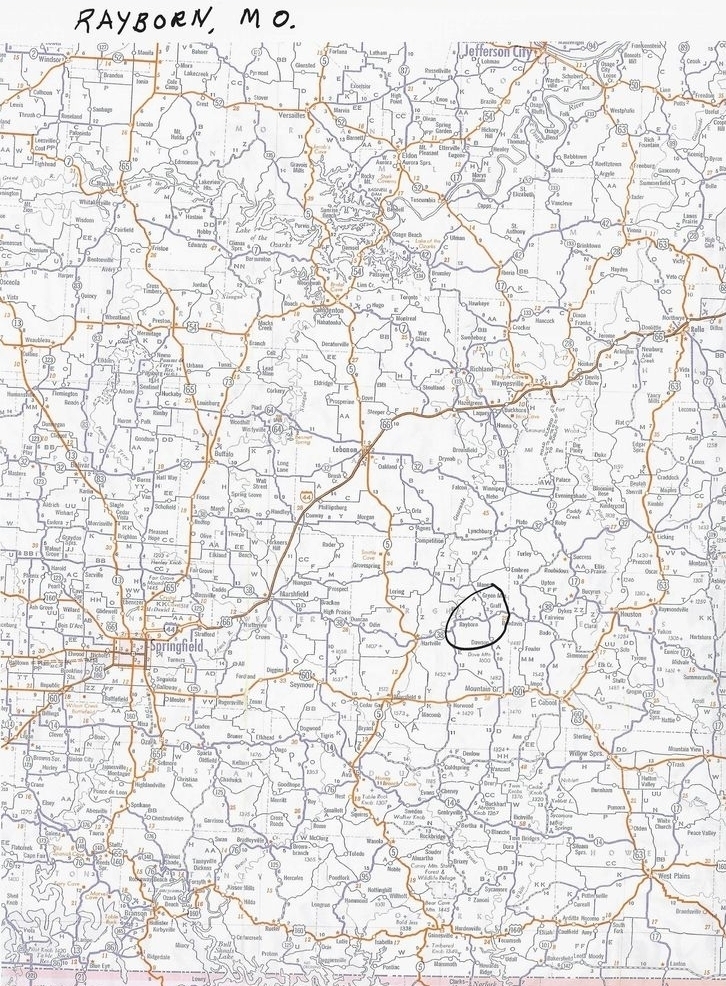 Rayborn, Missouri Map