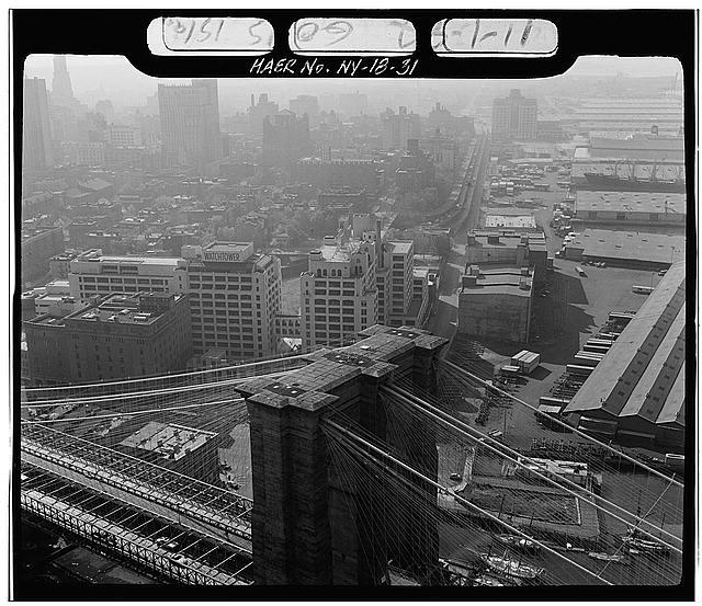 31. Aerial view looking SW at top of Brooklyn Tower. Jet...