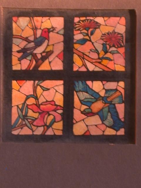 [Design drawing for stained glass window, two-over-two,...