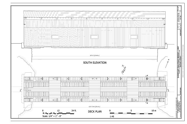 South Elevation; Deck Plan - Shoreham Railroad Bridge,...