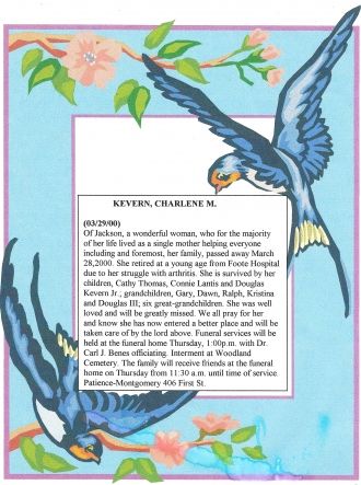 Charlene M Kevern obituary
