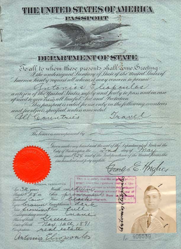 Tony Ellison's Passport