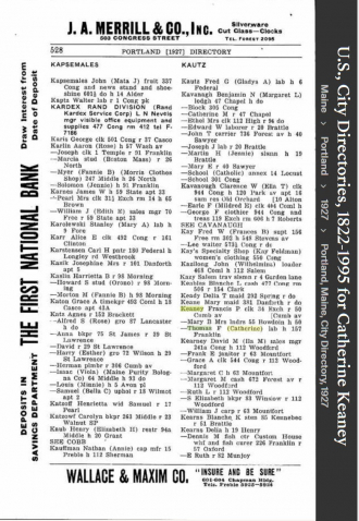 Katherine Agnes “Katie” (Brogan) Keaney -- U.S., City Directories, 1822-1995(1927)
