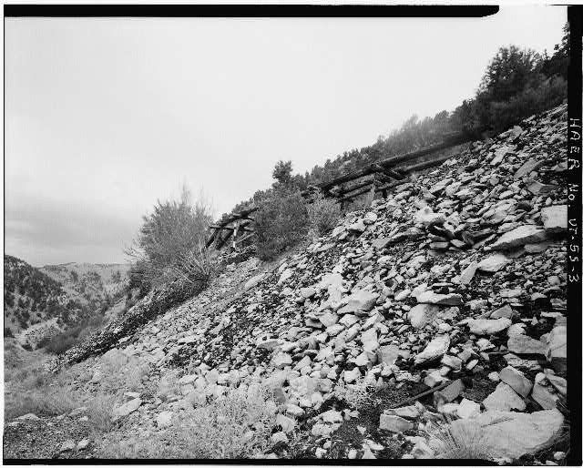 3. VIEW OF EAST SIDE OF TIMBER TRESTLE - Standard Mine,...