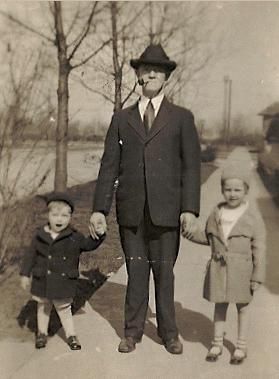 Grandpa Aubruner with Billy and  Betty