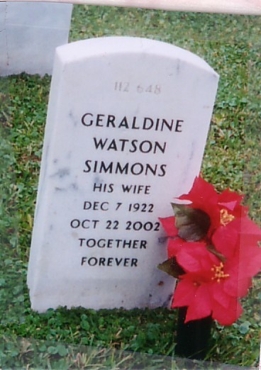 Geraldine Marian (Watson) Simmons Gravestone