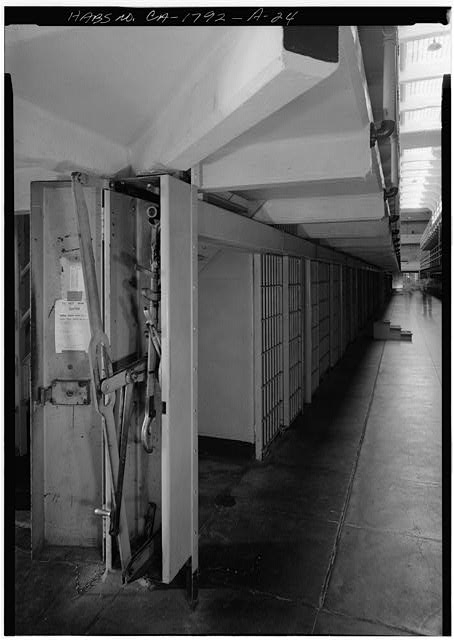 24. DETAIL SHOWING DOOR, OPENING LEVERS AND HANDLES, CELL...