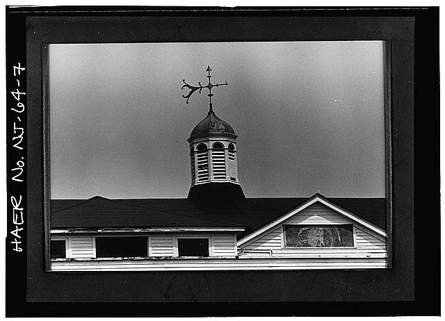 7. VIEW, LOOKING NORTH, AT DETAIL OF CUPOLA ON BUILDING...