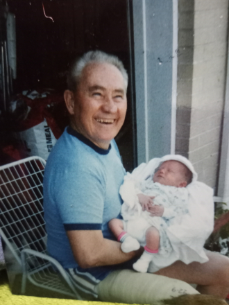 Albert Beltz with grandchild