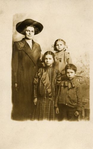 Woman and 3 children