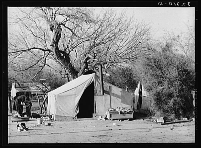 Camp of migrant workers near Harlingen, Texas