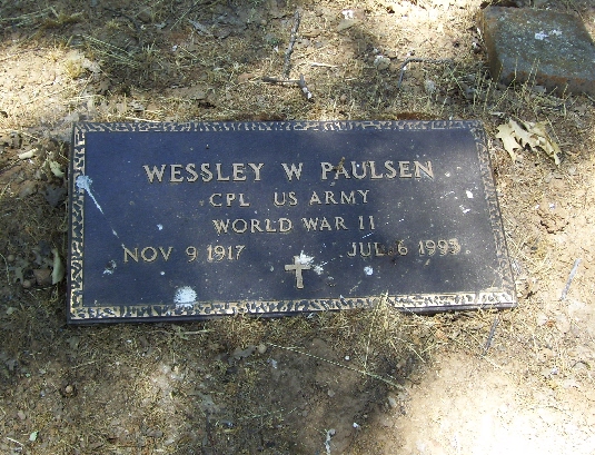 Wessley Wilhelm Paulsen Headstone