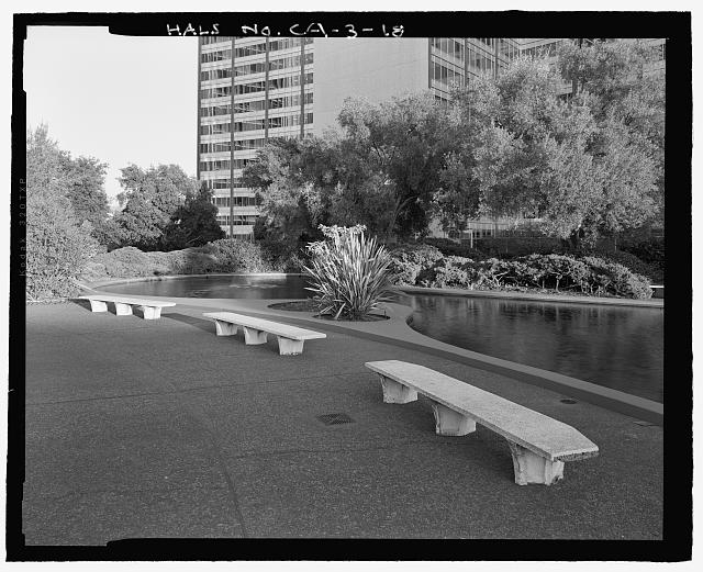 VIEW OF BENCHES AND EAST END OF POND. LOOKING EAST. -...