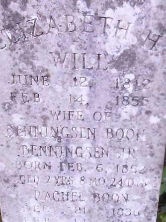 Elizabeth H. (Will) Boon grave