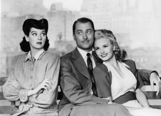 Brian Aherne and Rosalind Russell and Janet Blair as Eileen.