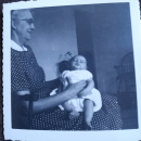 Ida Ruth McDonald holding her grandson. Theorde George McDonald. 
