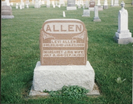 Levi Allen & Margaret Jane Brown gravestone