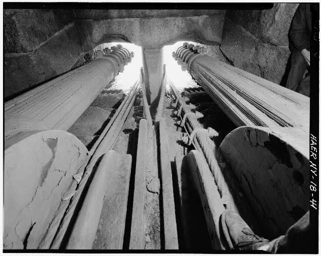 41. View inside Brooklyn Tower looking at two center...