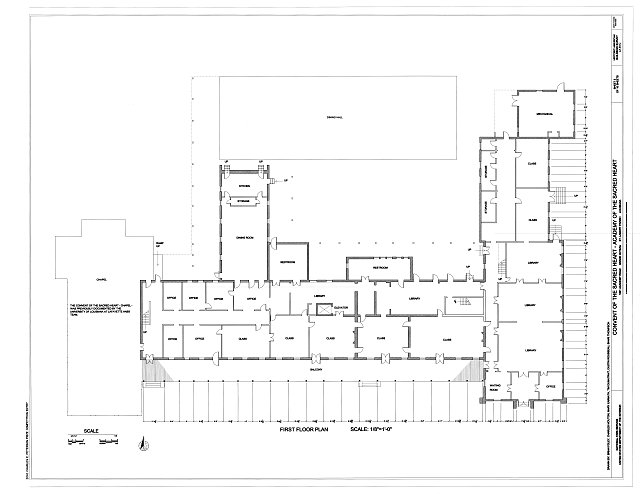 First Floor Plan - Convent of the Sacred Heart, School,...