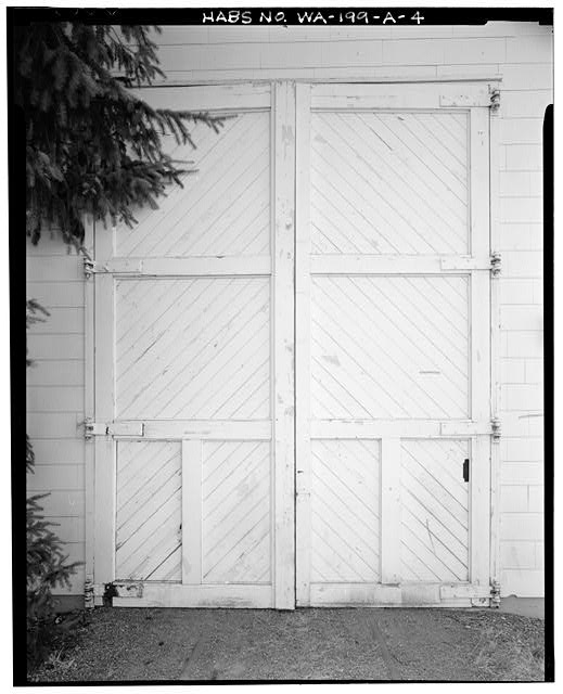 4. DETAIL, DOUBLE DOORS ON NORTH SIDE; NOTE PILOT DOOR AT...