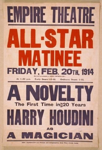 A novelty, the first in 20 years, Harry Houdini as a...