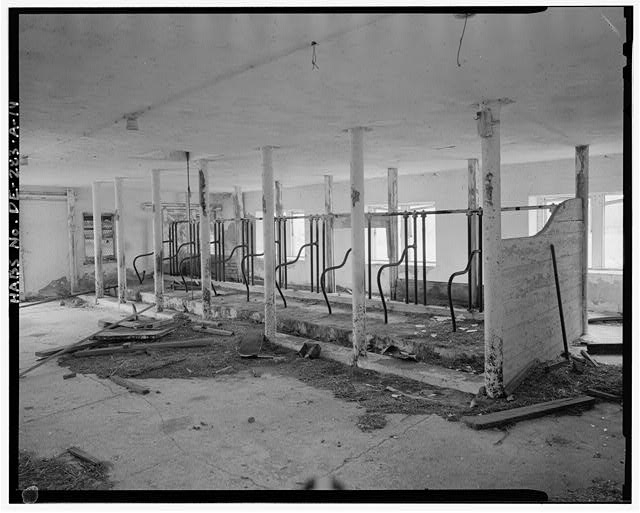 14. Dairy barn, ground level, north end milking parlor,...