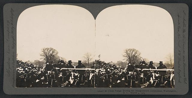 At close range during the inauguration ceremonies,...