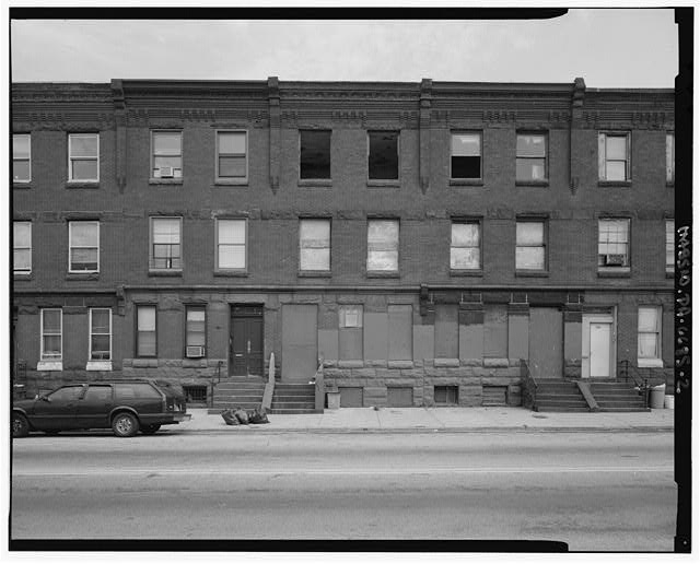 Elevation of typical units, looking north - 1600 Block...