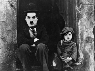 Jackie and Charlie Chaplin.
