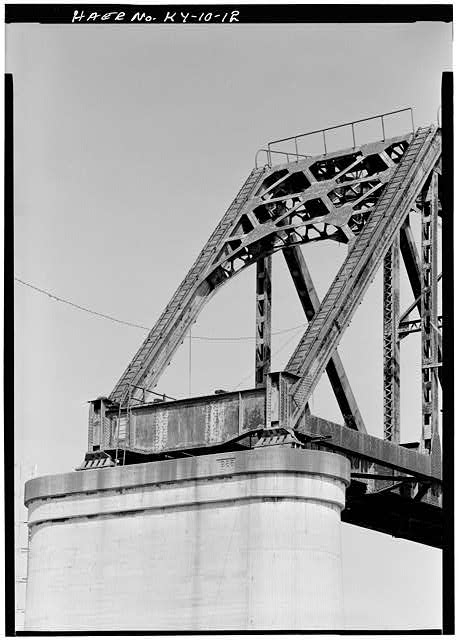 12. Detail view of north end of the bridge showing date...