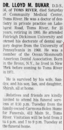 Lloyd M Bukar Obituary