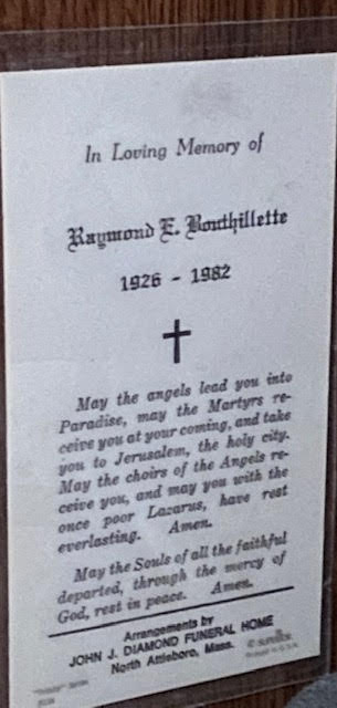 Raymond E. Bouthillette funeral card