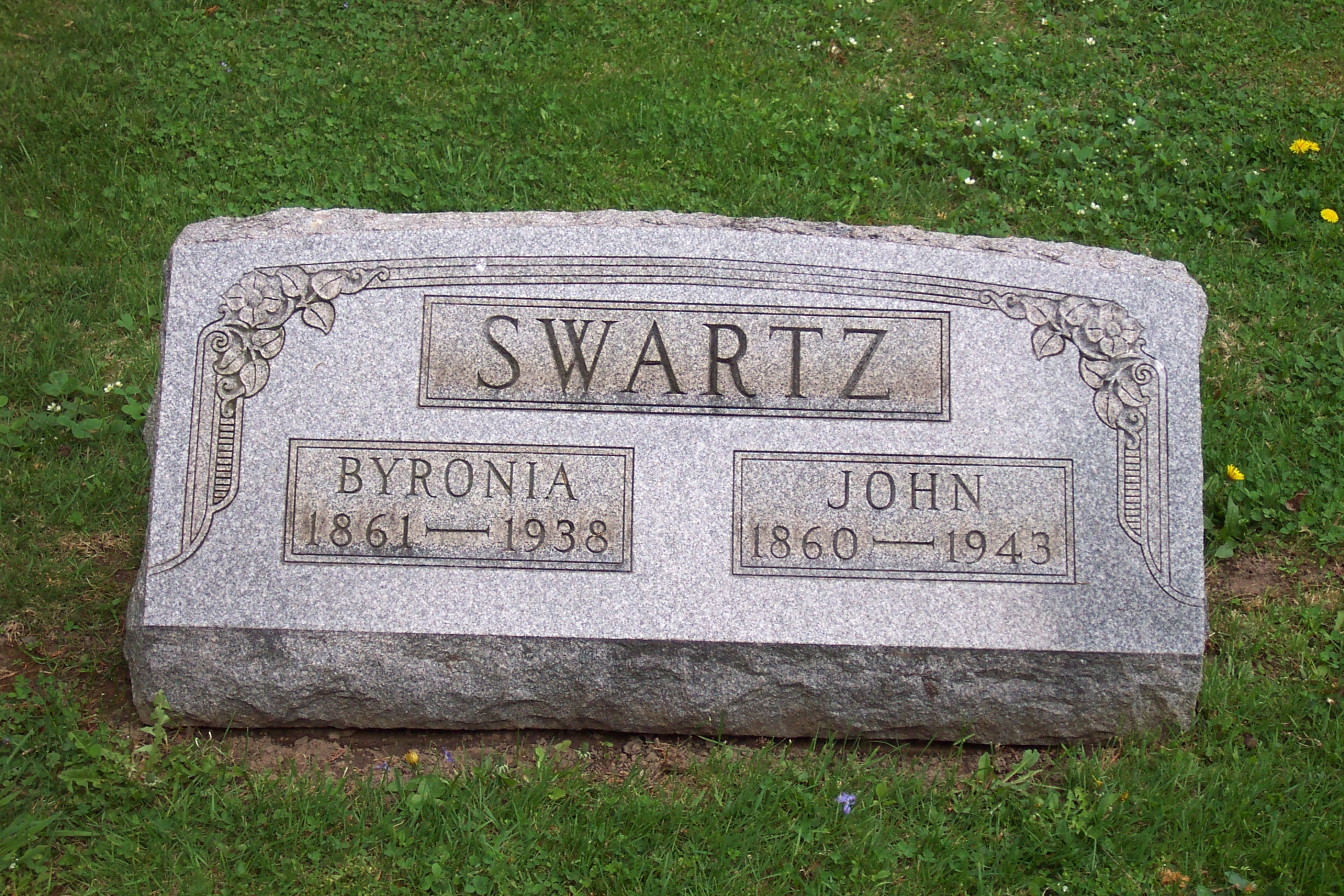 Byronia & John Lewis Swartz Headstone