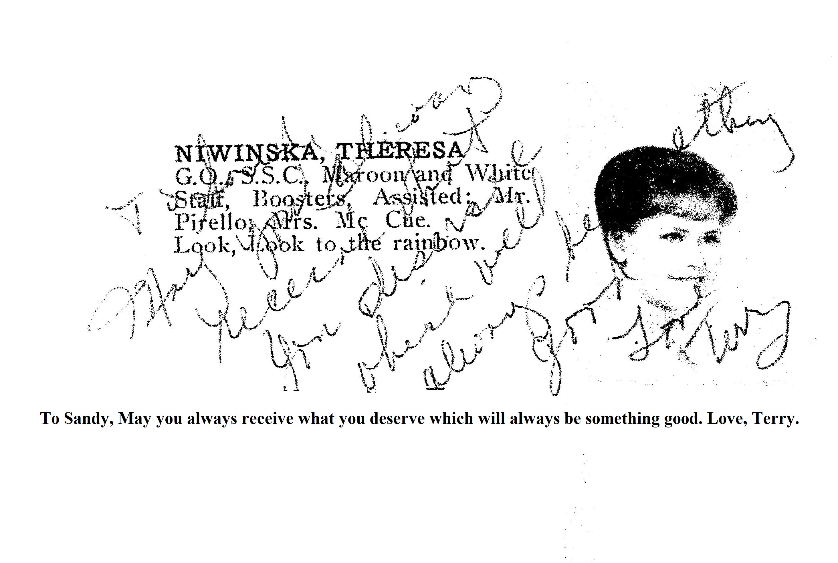 Terry's Dedication to me at Bay Ridge High School.