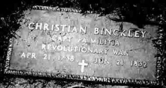 Christian Binckley Headstone