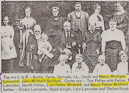 Felton, Lancaster, Whitfield Families: AR