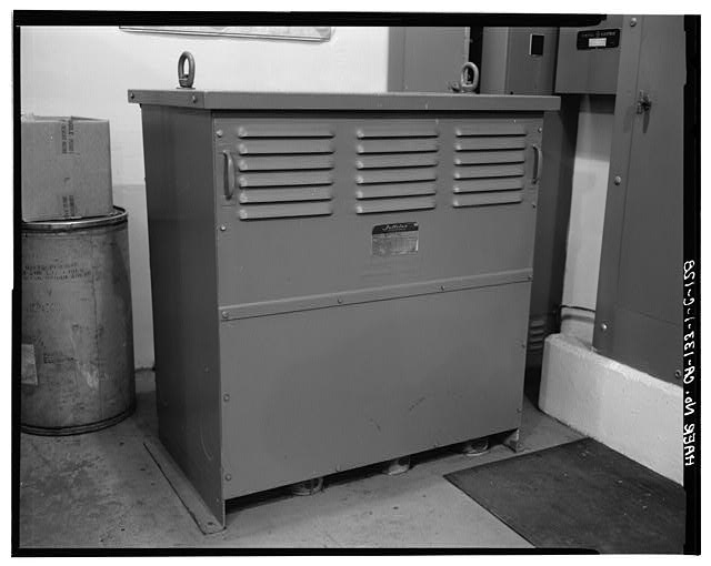 128. VIEW OF NORTHWEST CORNER OF TRANSFORMER ROOM (112),...