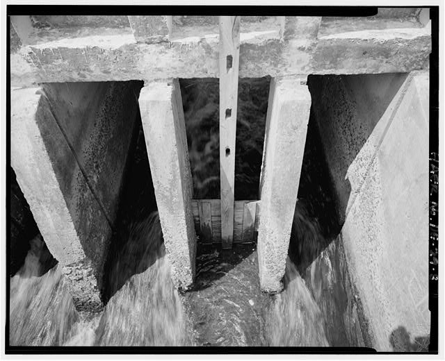 8. VIEW FROM ABOVE OF THE GATE STRUCTURE ON THE EAST SIDE...