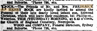 Funeral Notice 1910 Daily Telegraph